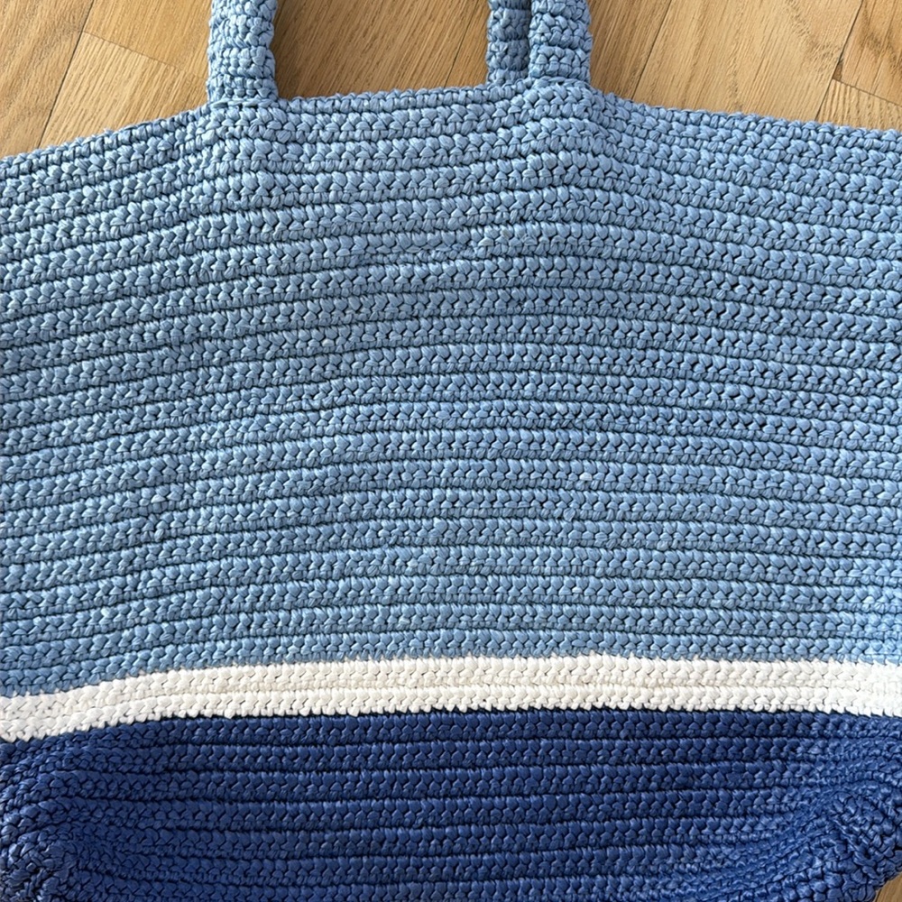 Prada Blue Crochet Tote Bag - Picture 6 of 9